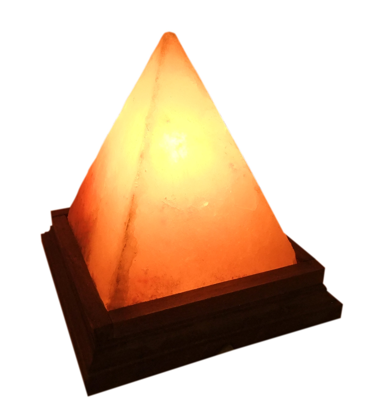 картинка Солевая лампа пирамида (127x127x152) из Гималайской соли Pramodan 