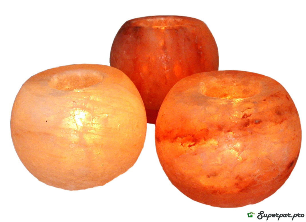 картинка Солевой подсвечиник в форме шара из Гималайской соли Pramodan 